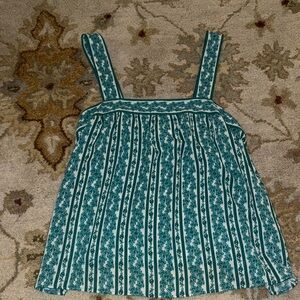 Chelsea & Violet Teal and Cream Floral Blouse